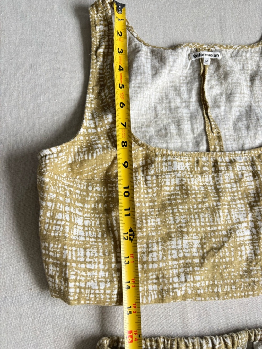 Reformation Amir Linen Two Piece Set Yellow Top and Maxi Skirt Size M - Picture 10 of 12